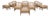 Set of Six Rattan Lounge Chairs & Two Ottomans by Danny Ho Fong For Sale