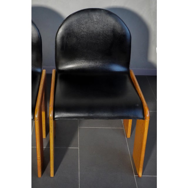 Wood Chairs attributed to Afra and Tobia Scarpa, 1960s, Set of 4 For Sale - Image 7 of 18