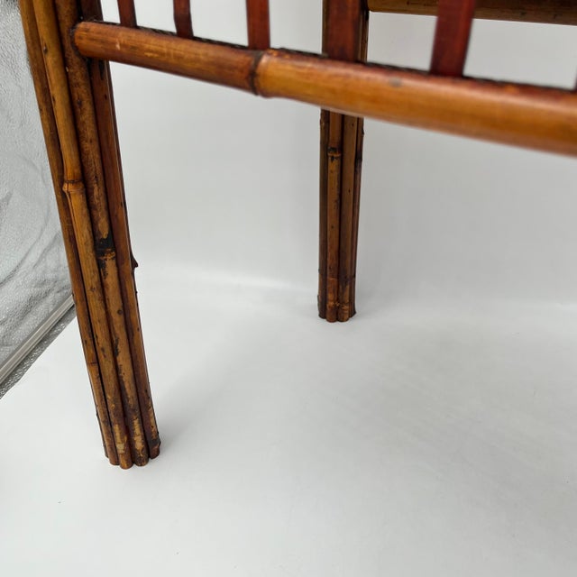 Vintage Pencil Reed Bamboo Side Table For Sale - Image 17 of 18