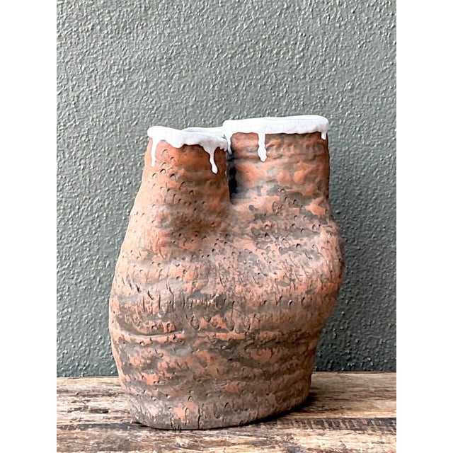 Ceramic Vintage 1972 Organic Form Pottery Vase For Sale - Image 7 of 18