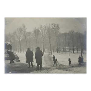 Tuileries Garden in Paris Under the Snow 1926, Silver Gelatin Black and White Photography