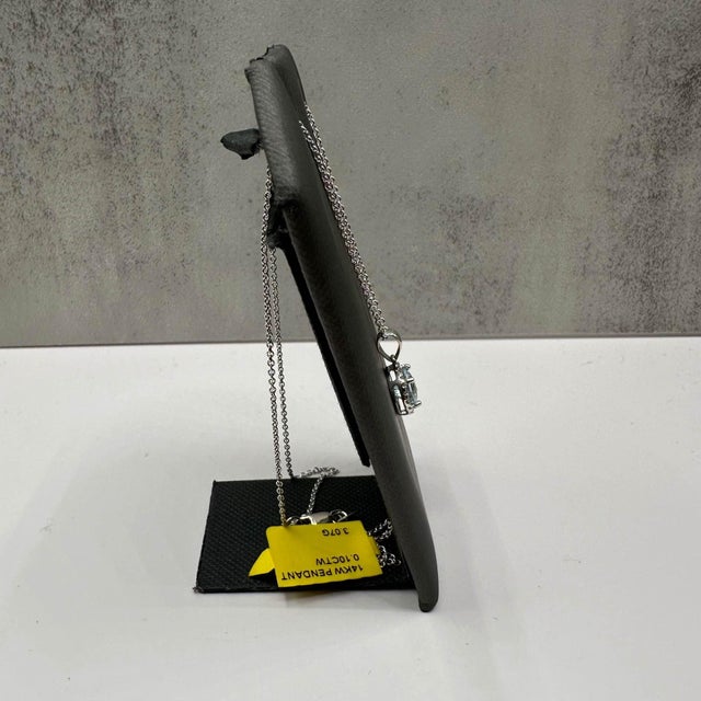 Contemporary Aquamarine & Diamond Necklace in 14kt White Gold - 0.10ctw Diamonds, 18", New For Sale - Image 3 of 5