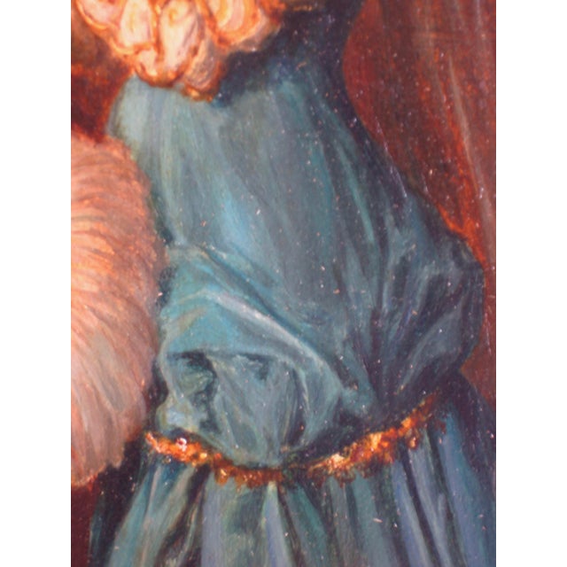 Portrait of a Lady Holding a Bird French Oil Painting Alfred Henri Darjou For Sale - Image 13 of 17