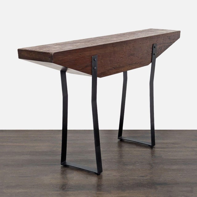Modern Uttermost Reclaimed Wood Console on Steel Legs For Sale - Image 3 of 7