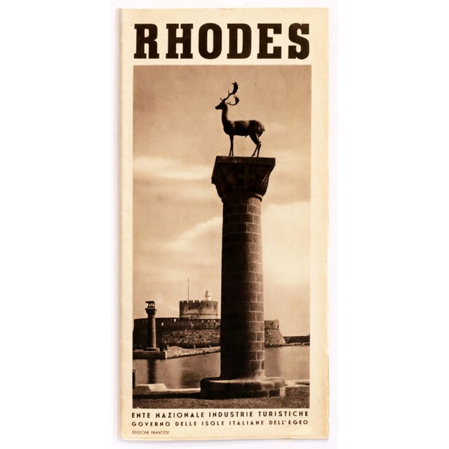 Date: 1935 Size: 9.5 x 4.5 inches (closed) 27 x 19 inches (open) About The Poster: The – now – Greek island of Rhodos was...