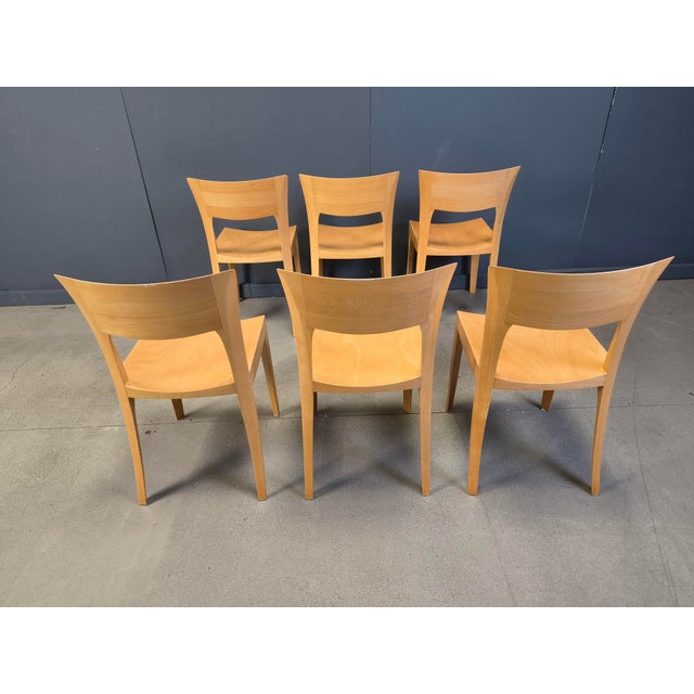 Wood Vintage Oak Dining Chairs, Belgium, 1980s, Set of 6 For Sale - Image 7 of 15