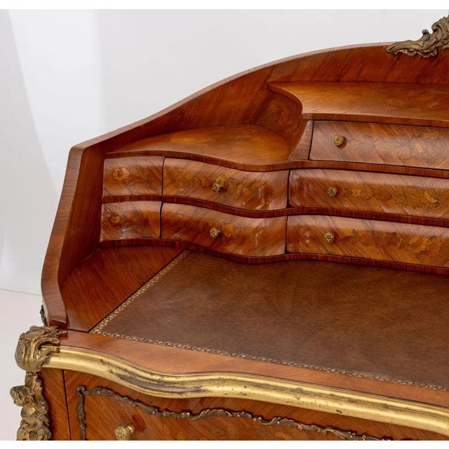 Wood Louis XV Style Marquetry Kingwood Escritoire For Sale - Image 7 of 13