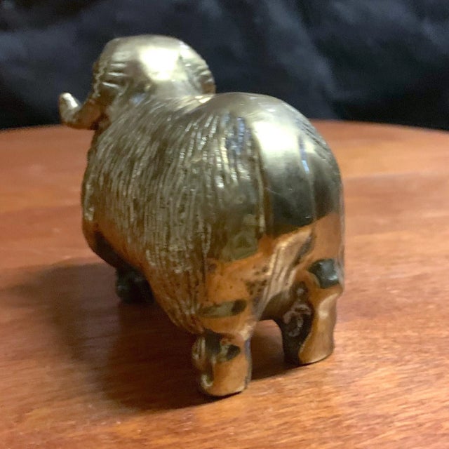 Vintage Solid Brass Ram Figure For Sale - Image 4 of 8