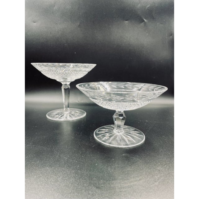This set of corresponding vintage etched signed Waterford "Glandore" Pattern Crystal Pedestal Bowls or Candy Dishes are...