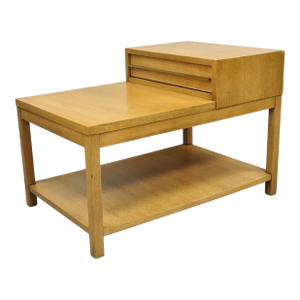 American of Martinsville Blonde Mahogany Mid Century Modern Step Up End Table