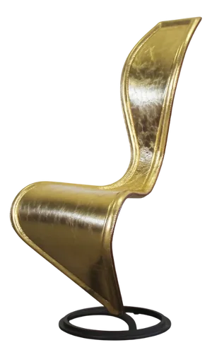 S-Chair in Gold Leather and Metal Structure by Tom Dixon for Cappellini, 2000s