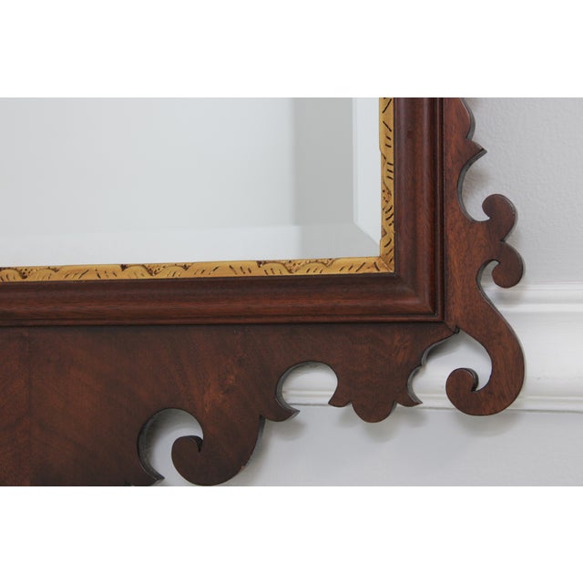Wood Henkel Harris Spnea Chippendale Mahogany Mirror For Sale - Image 7 of 13