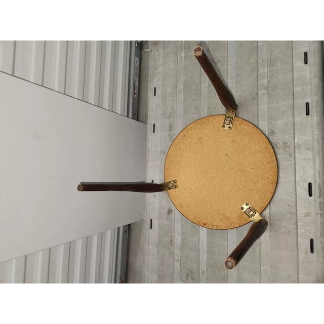 1990s Vintage WOodgrain Top Solid Side Table | Chairish