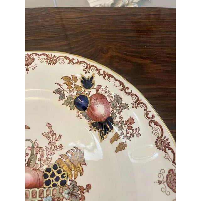 Antique Hand Painted Masons Ironstone Plate, 1920 For Sale - Image 3 of 7