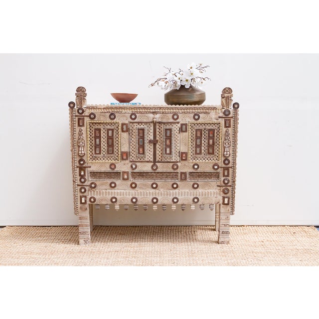 1960s Finely Carved Indian Dowry Chest Cabinet For Sale - Image 12 of 12