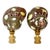 Spotted Shell Lamp Finials on Brass Hardware - a Pair For Sale