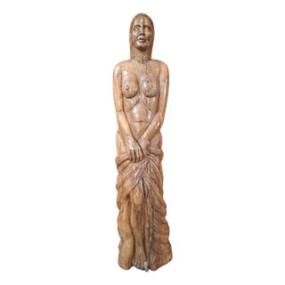 20th Century Wooden Sculpture of Female Nude For Sale