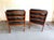 Midcentury Black Leather/Wood Tufted Side Chairs - Pair For Sale - Image 10 of 10