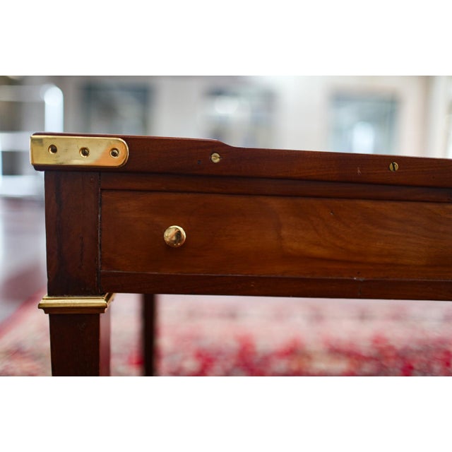 Late 18th Century Louis XVI Style Walnut & Brass Backgammon Game Table – Designer Statement Piece For Sale - Image 4 of 13