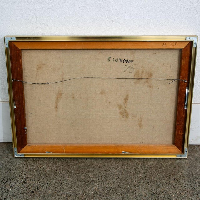 Mid Century Modern Oil Painting George Constant Abstract Art Original Signed '75 For Sale - Image 4 of 12