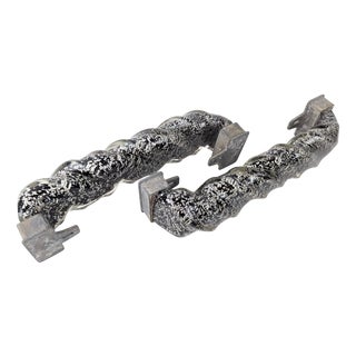 Hand-Blown Murano Glass Spiral Door Handles with Silver Dust, 1960s, Set of 2 For Sale