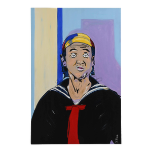 Signed Freddy Gomez Acrylic Character Portrait From El Chavo Del Ocho