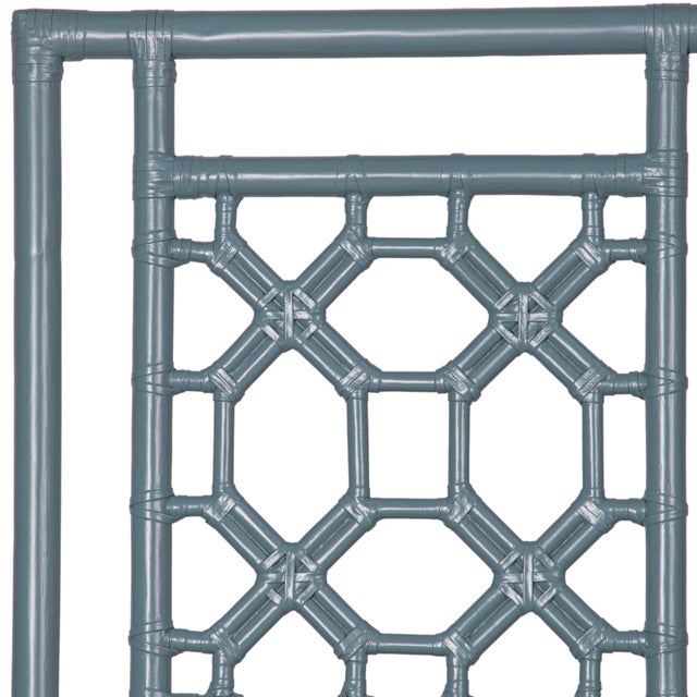 David Francis Lattice Back Standard Bed Double, Regatta Blue For Sale - Image 4 of 6