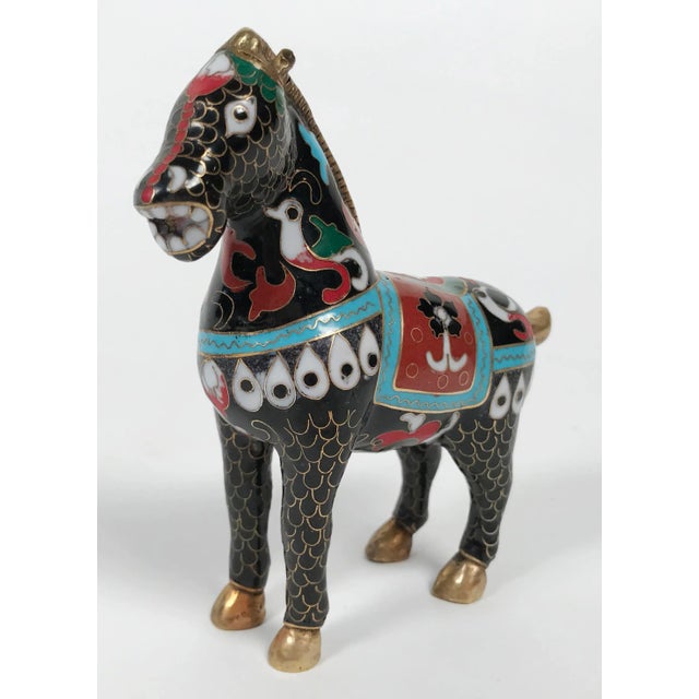 Figurative Late 20th Century Chinese Cloisonné Horse Figure For Sale - Image 3 of 6