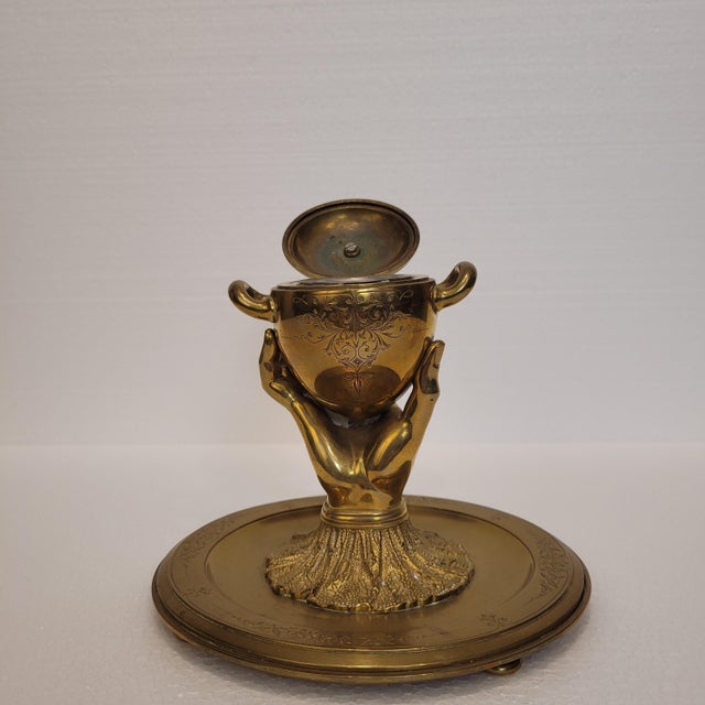20th Century Inkwell Hand of Glory in Gilt Bronze, France, 1890s For Sale - Image 6 of 14