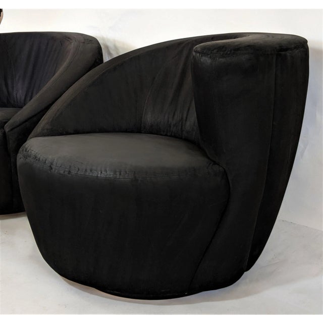 1970's Vladimir Kagan Nautilus Swivel Lounge Chairs for Directional For Sale - Image 11 of 13