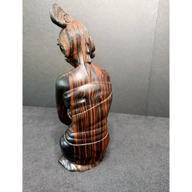 1960s Mid 20th Century Art Deco Balinese Modernist Macassar Ebony Sculpture by Ida Bagus Nyoman Kaler For Sale - Image 5 of 12