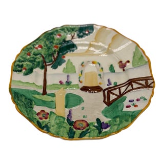 English Ceramic Folk Art Plate For Sale