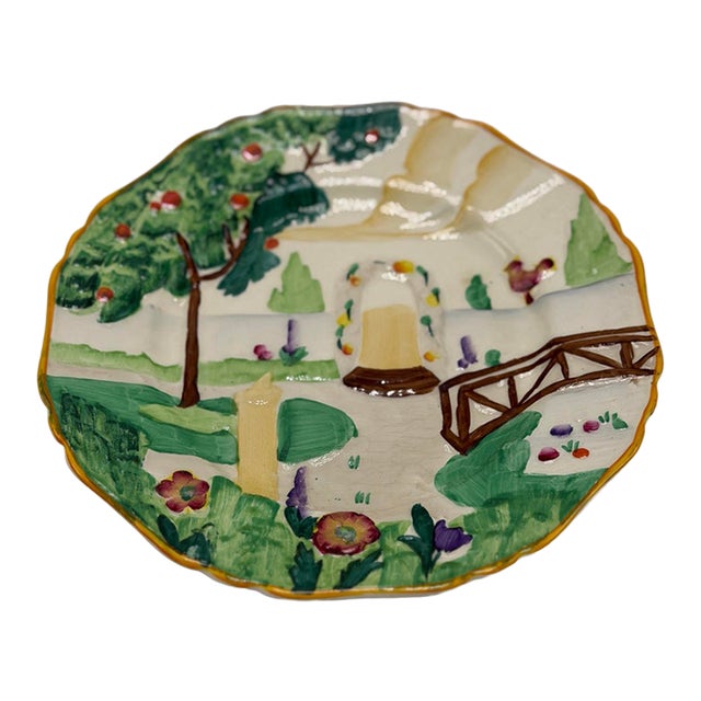 English Ceramic Folk Art Plate For Sale