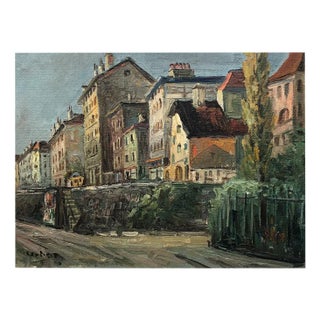 Harry Urban, Vieille Ville, Genève, Oil on Wood, Framed For Sale