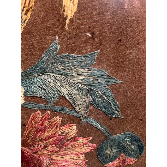 Pair of Framed French Embrodery Floral Tapestries For Sale In Dallas - Image 6 of 14
