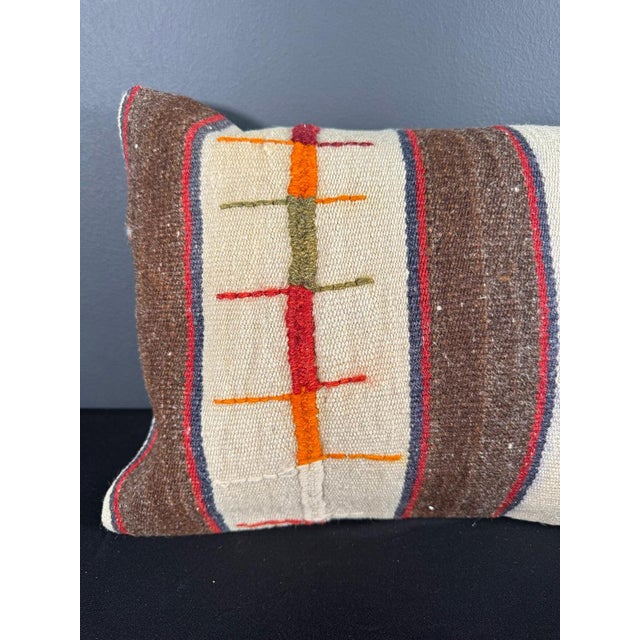 Contemporary Turkish Hemp Pillow Cushion Natural Beige Brown Pillow Cushion Cover 16" x 24" For Sale - Image 3 of 4