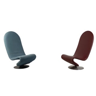 1-2-3 High Back Chairs attributed to Verner Panton for Fritz Hansen, 1973, Set of 2 For Sale