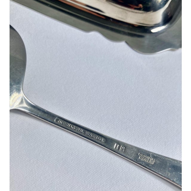 Vintage Wm. Rogers Silverplate Cranberry Set With Plate & Server- 2 Pieces For Sale - Image 9 of 12