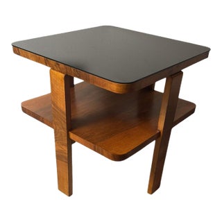 Mid 20th Century Italian Art Deco Square Tea/Coffee Table With Glass Top For Sale