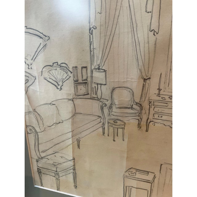 1930s Designers Drawing of a Living Room Proposal For Sale In New York - Image 6 of 8
