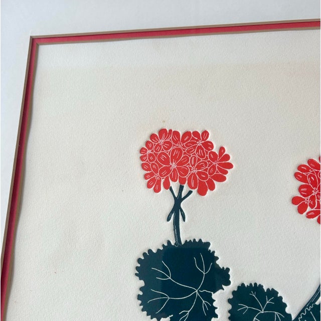 Metal Late 20th Century Limited Edition Embossed Geranium Print by Fernando Torm For Sale - Image 7 of 7