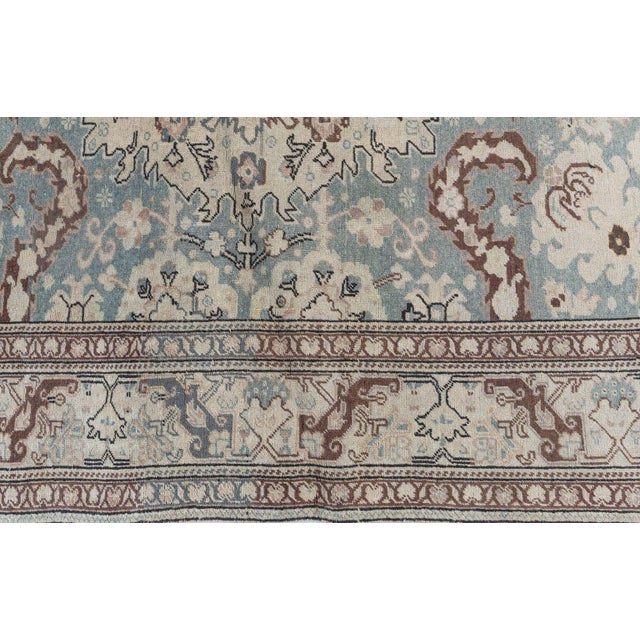 Turkish Exquisite Early 20th Century Turkish Sivas Rug with Light Blue Field For Sale - Image 3 of 4
