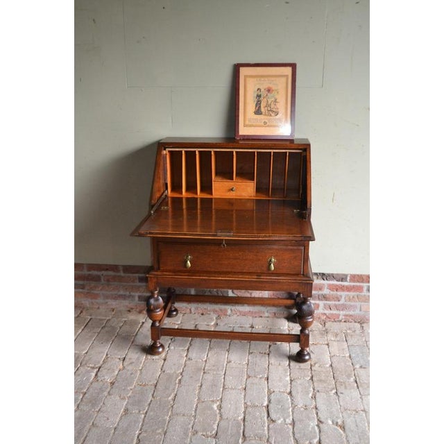 Antique Oak Ladies Secretaire For Sale - Image 13 of 13