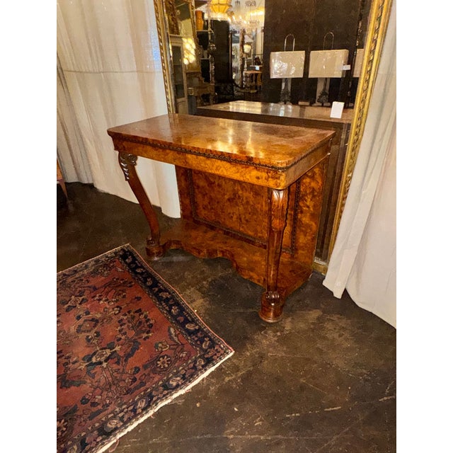 Traditional 19th C. Italian Burl Walnut Console For Sale - Image 3 of 7