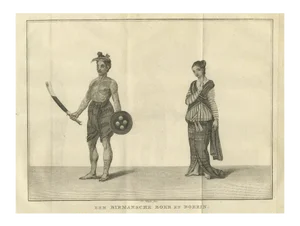 Tattooed Burmese Farmer and His Wife, 1800, Paper