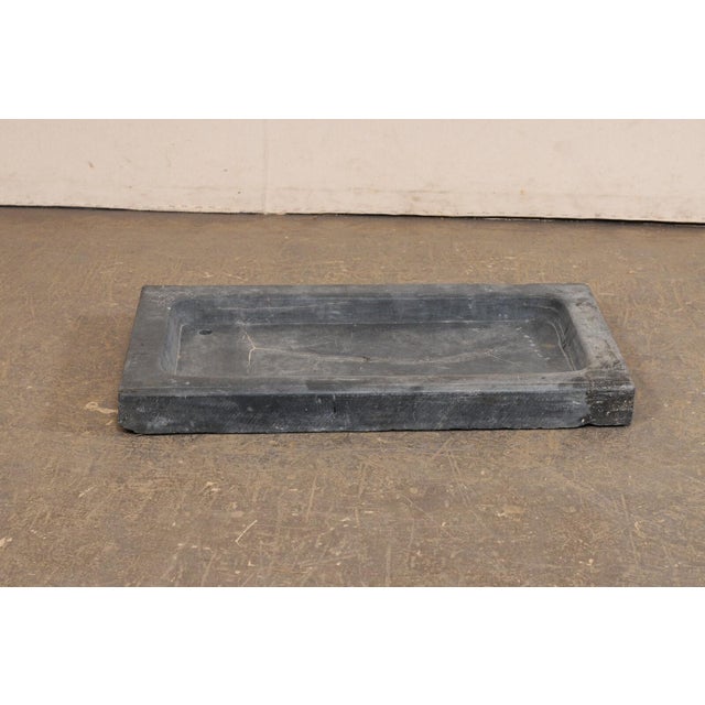 Stone 19th Century Spanish Rustic Grey Stone Basin Sink--Outdoor For Sale - Image 7 of 11