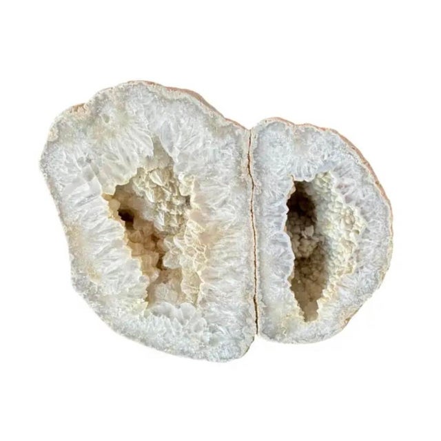 Large Natural Split Pair Crystal Quartz Geode. #2 For Sale - Image 4 of 12