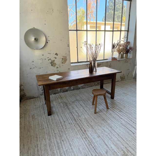 Antique Rustic Farmhouse Table in Walnut, 1900s For Sale - Image 3 of 18