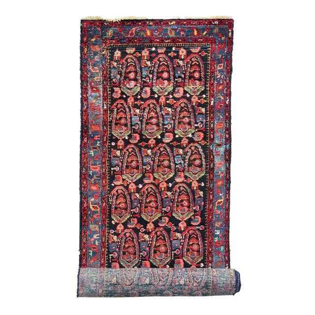 Triple Boteh Vintage Runner Rug 3.5 x 16 For Sale