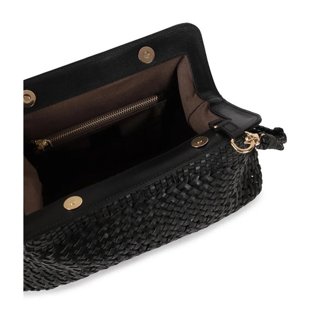 2020s Fernanda Black Woven Clutch For Sale - Image 5 of 5